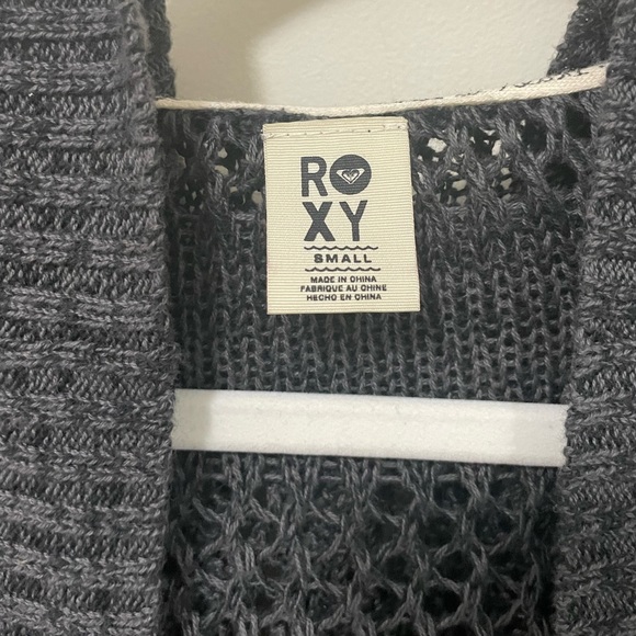 ROXY Open Knit Striped Hooded Cardigan, Size Small - Picture 4 of 5